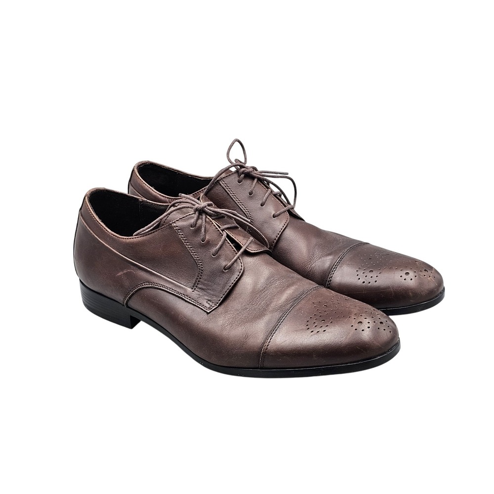 Saks 5th Avenue Blacks Men's Size 13 US Brown Soft Leather Cap Toe Oxfords